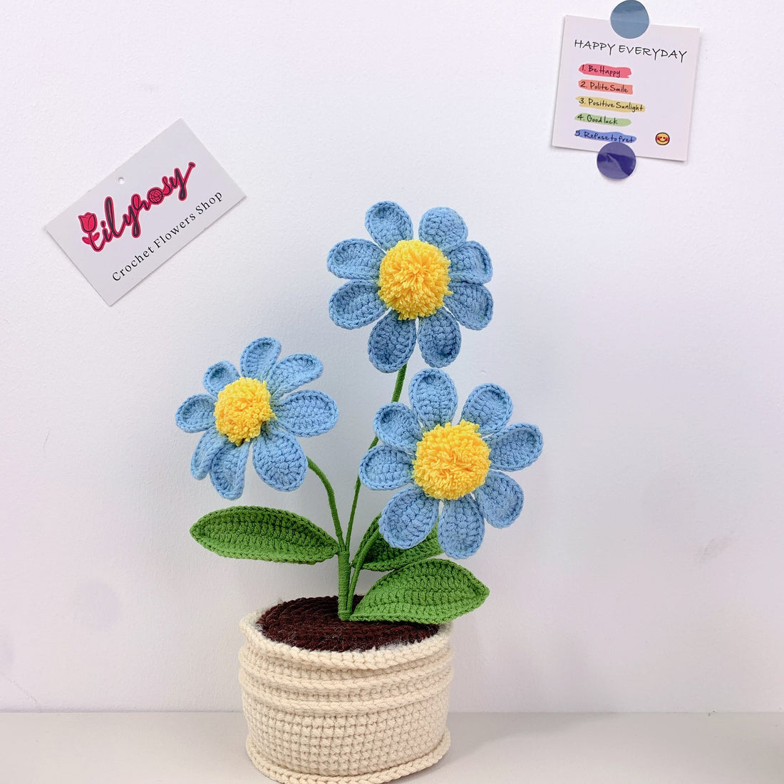 Handmade Crochet Portulaca flower Pots, hoilday gifts,home decor