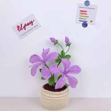 Handmade Crochet azalea Flower plant Pots, hoilday gifts,home decor