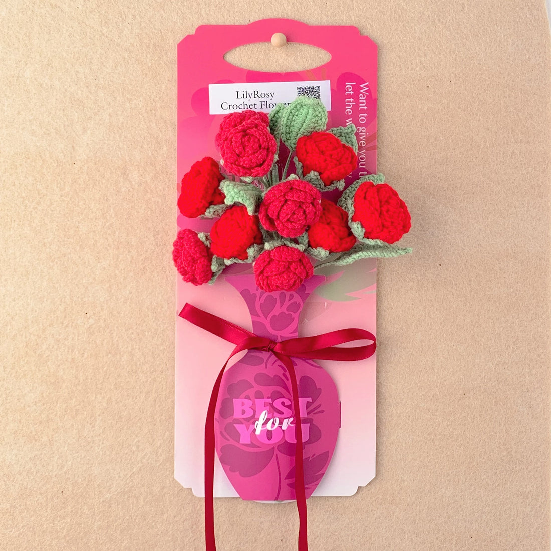 Handmade Crochet Roses flower Bouquet,Valentine's Day gift, gifts for any occasion