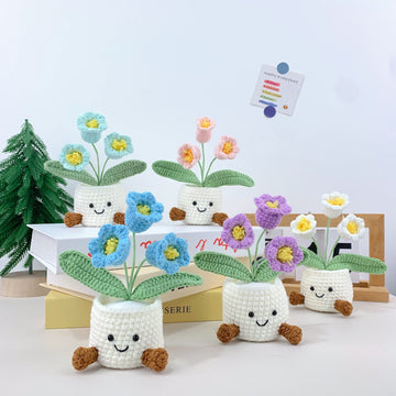 Handmade Crochet  small lily of the valley Pots, hoilday gifts,home decor