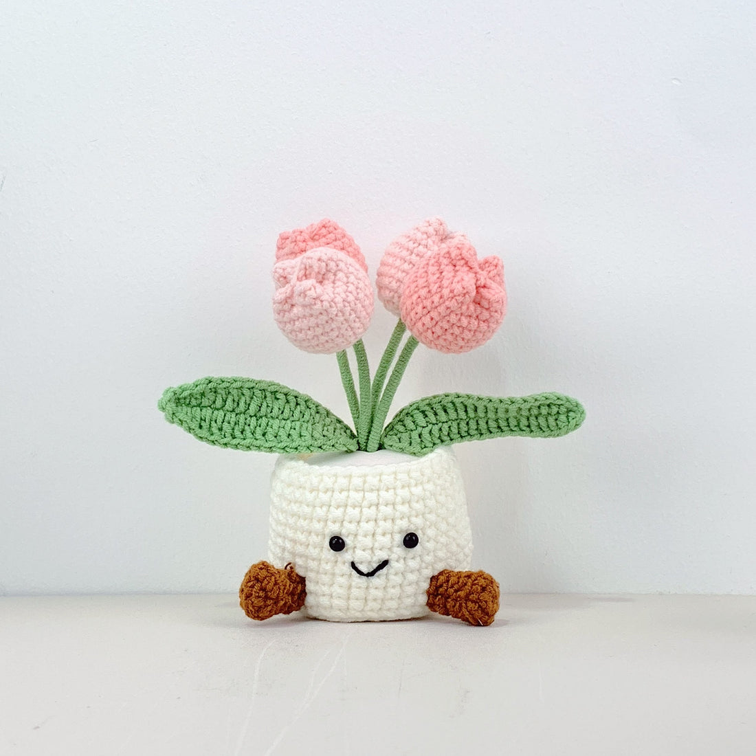 Handmade Crochet small tulip Pots, hoilday gifts,home decor