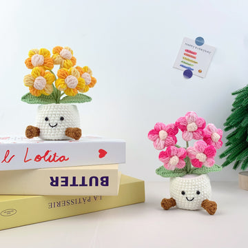 Handmade Crochet small puff Pots, hoilday gifts,home decor