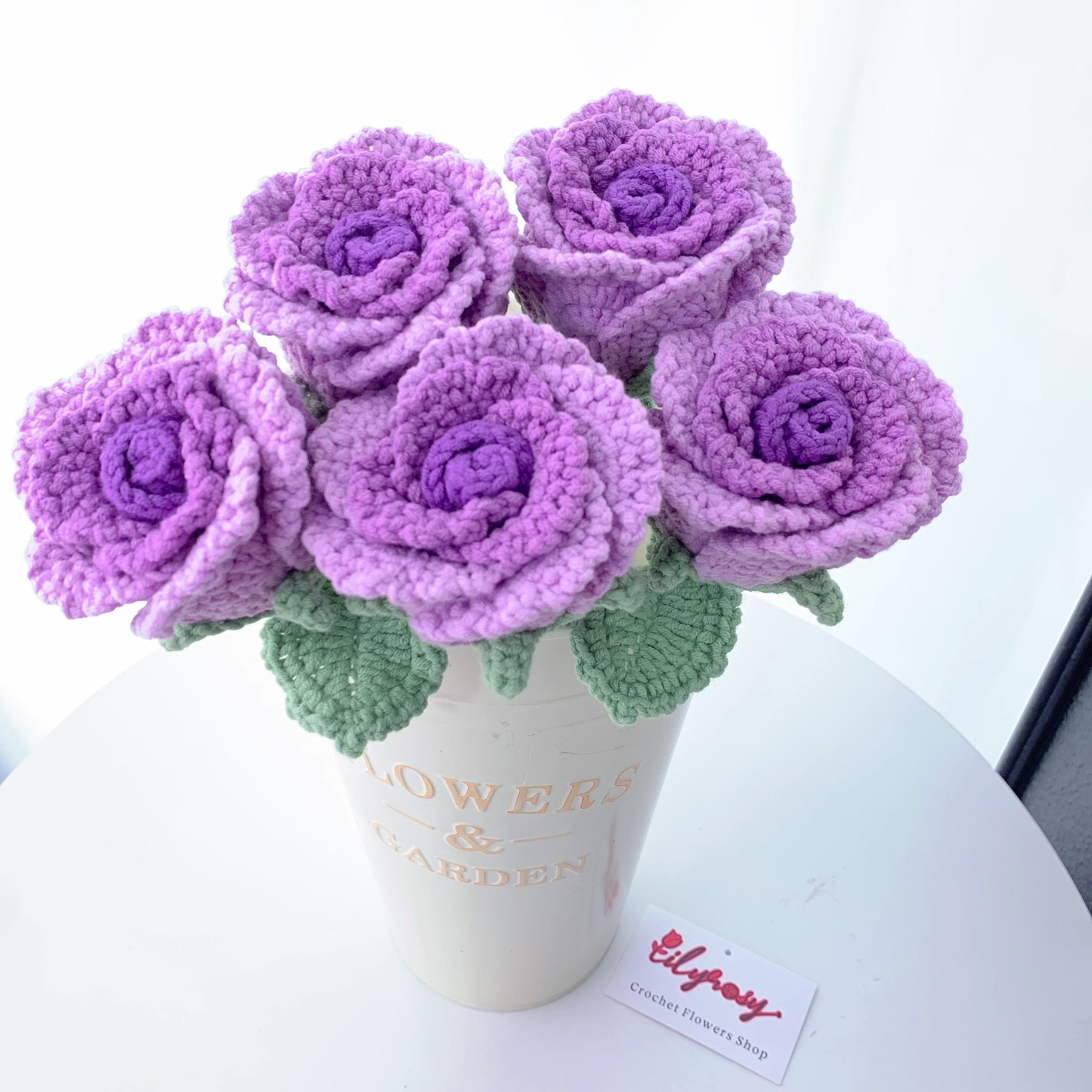 Lilyrosy Crochet main flower in floral arrangement – Lilyrosy LLC