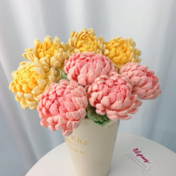 Crochet dahlia flowers, Handmade gifts