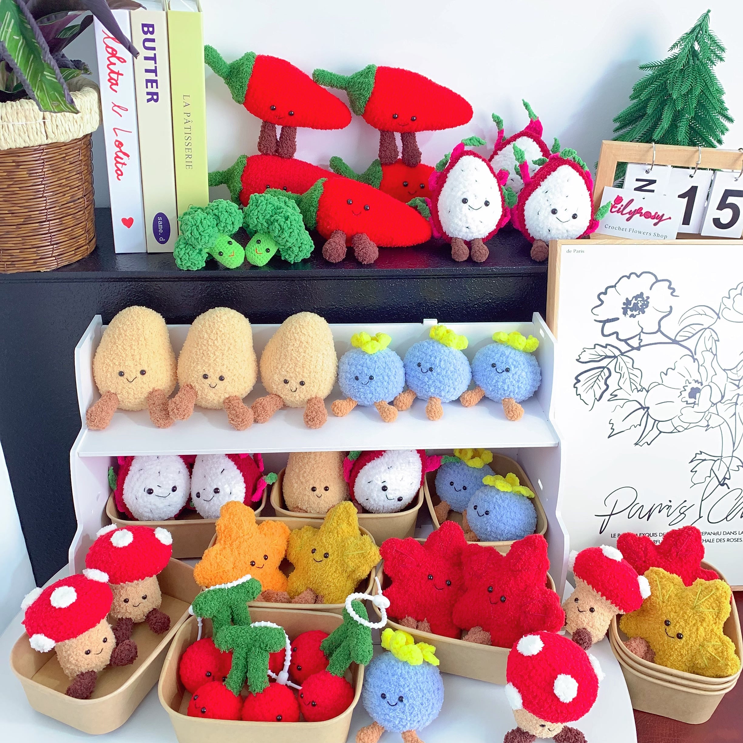 Crochet Jellycat inspired Plush, keychain, Handmade gifts, friuts