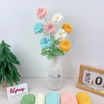 PDF pattern with video tutorial  crochet Daisy flower