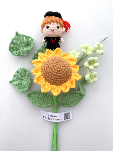 Handmade Crochet SunFlower Bouquet ,graduation Day gift, gifts for any occasion