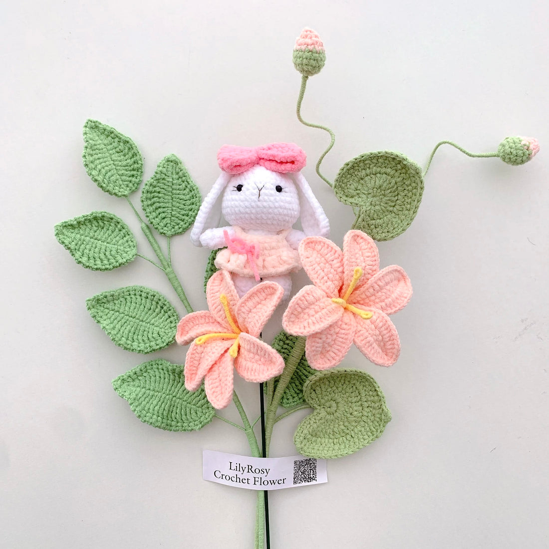 Handmade Crochet Tung Flower Bouquet with doll ,mothers' Day gift, gifts for any occasion