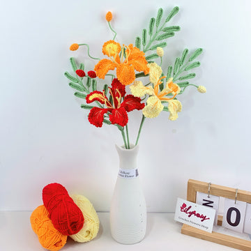 PDF pattern with video tutorial  crochet flame flower