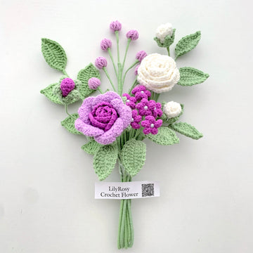 Handmade Crochet rose Bouquet ,Valentine's Day gift, gifts for any occasion