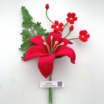 Handmade Crochet Lily Flower Bouquet ,mother's Day gift, gifts for any occasion