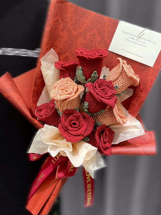 Highly recommend|  Crochet rose bouquet ,gift for girlfriend/friend/mom,valentines day gifts