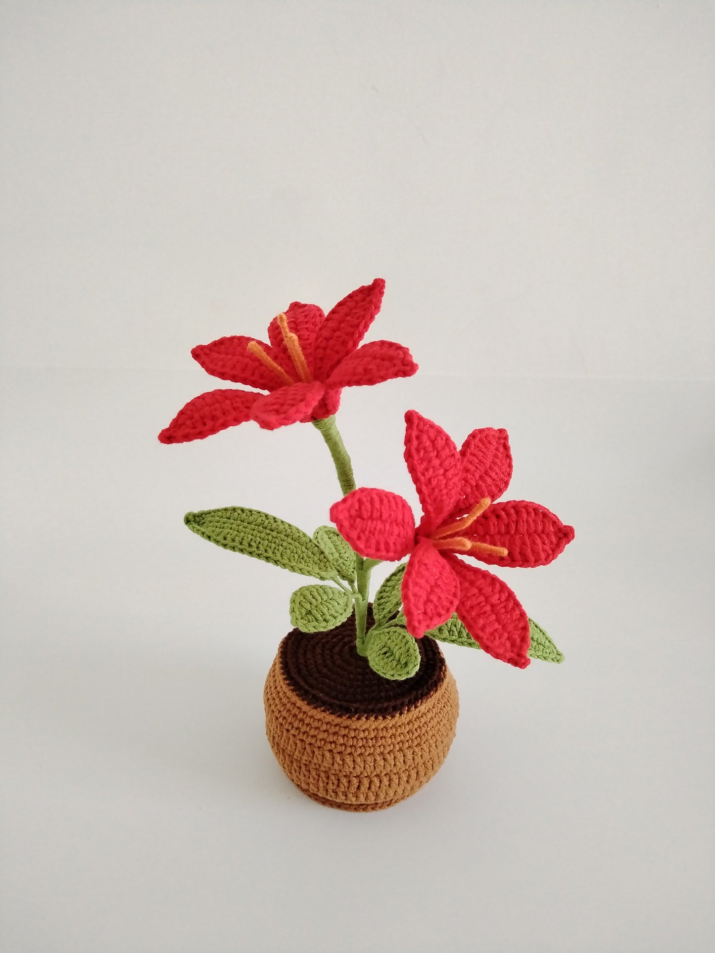 Lilyrosy Crochet alstroemeria pot pattern, with video tutorial (US term)