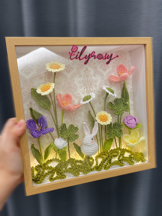 Handmade gifts|Crochet bunny flowers photo frame ,table  Decor, Office decor,hone decor