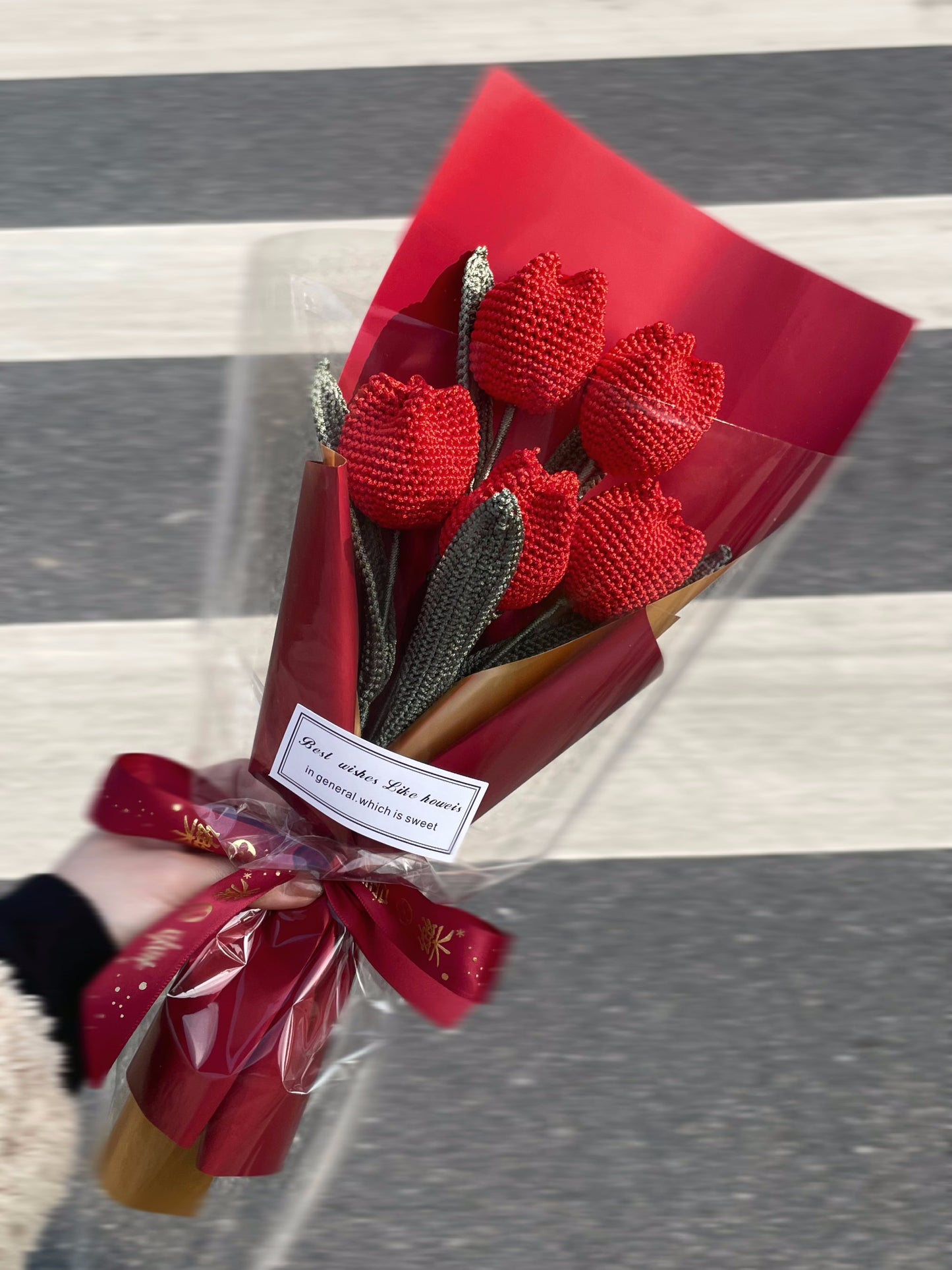 Pequeño presupuesto/Ramo de tulipanes de ganchillo, regalo para novia/amiga/mamá/él, regalos del día de San Valentín