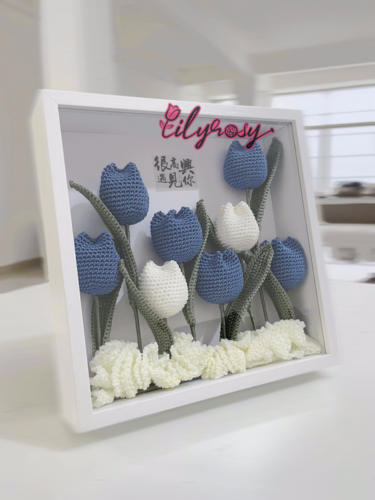 Handmade gifts|Crochet Tulip flowers photo frame ,table  Decor, Office decor,hone decor