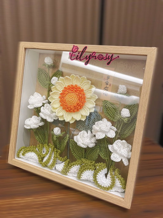 Handmade gifts|Crochet jasmine photo frame ,table  Decor, Office decor,home decor