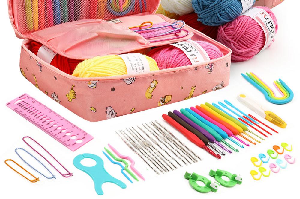 Crochet tool sets for beginners,all in one set( include yarn)