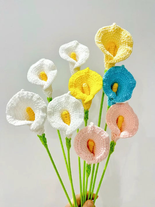 calla lily crochet pattern, English pdf pattern, flower bouquet DIY, crochet pattern for beginner,lilyrosy