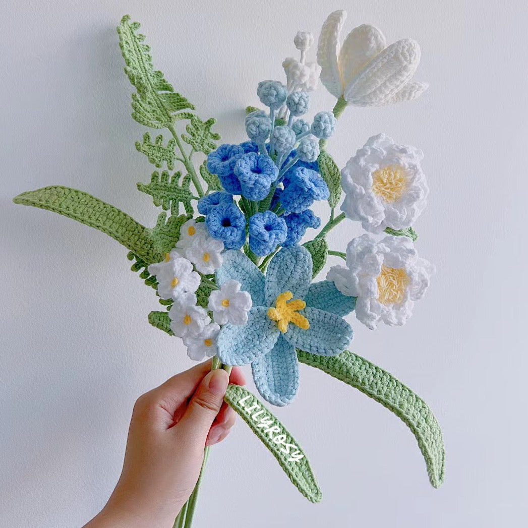 Ramo de crochet, ramo de flores hecho a mano, ramo de flores de crochet, día de san valentín y día de la madre, La novia llevó flores