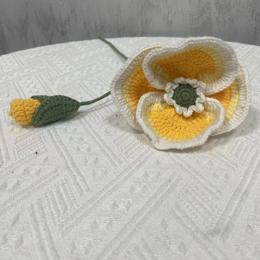 patrón de crochet de amapola de maíz, patrón en pdf en inglés, ramo de flores DIY, patrón de crochet para principiantes,lilyrosy