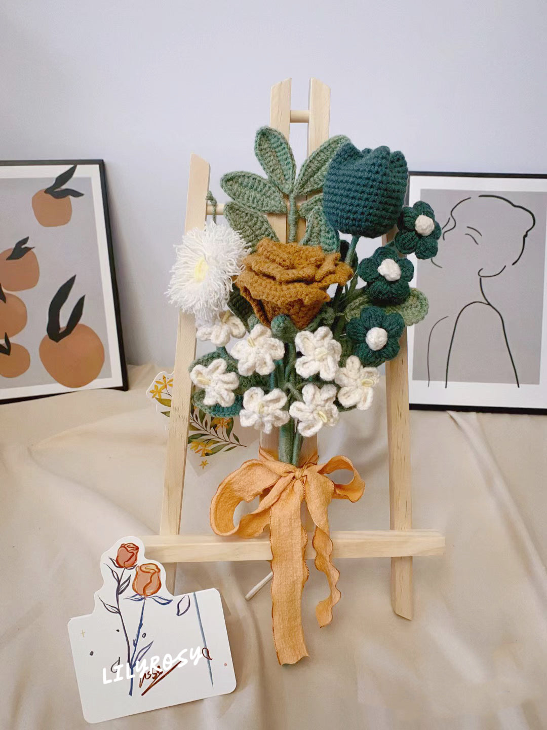 Decoración de mesa de flores de ganchillo, flor de punto para el día de la madre, graduación, cumpleaños, boda de aniversario, decoración del hogar, regalo de San Valentín para ella