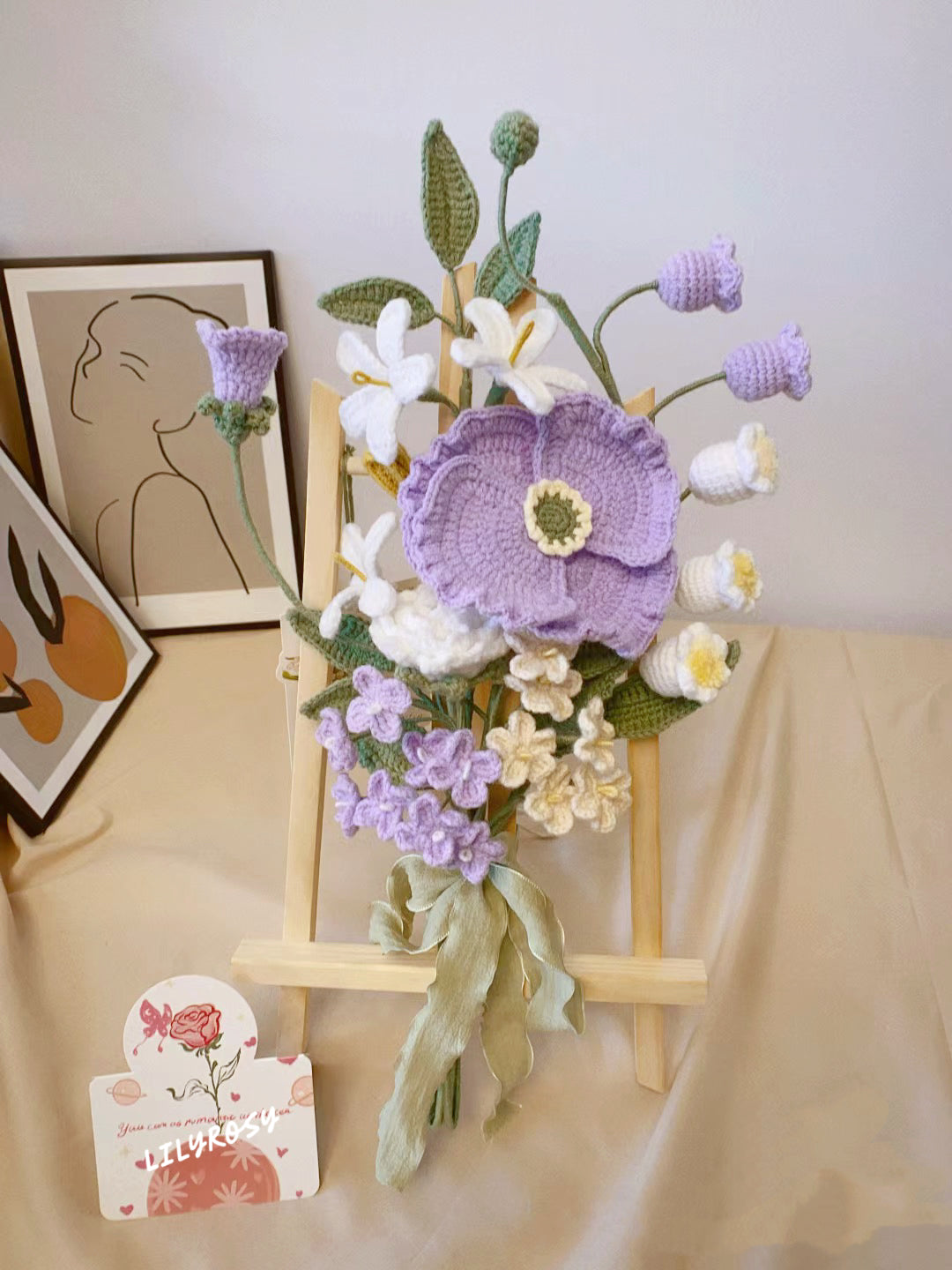 Decoración de mesa de flores de ganchillo, flor de punto para el día de la madre, graduación, cumpleaños, boda de aniversario, decoración del hogar, regalo de San Valentín para ella