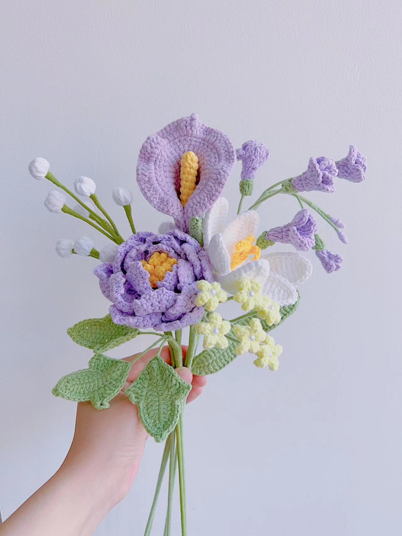 Crochet bouquet,Handmade flowers bouquet,crochet flower bouquet,valent ...