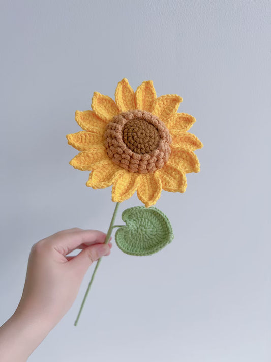 Crochet sunflowers pattern, US terms crochet pattern for beginner,lilyrosy